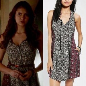 ASO TVD Ecote | Urban Outfitters Black & Cream Patterned Dress